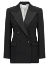 Givenchy Satin Lapel Blazer In Black