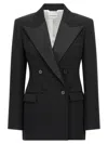 Givenchy Double-breasted Faille-trimmed Grain De Poudre Wool Blazer In Black