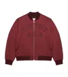 Givenchy Paris Zipped Blouson In Satin In Burgundy