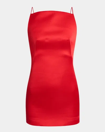 Givenchy Fitted Spaghetti Strap Silk Dress In Red