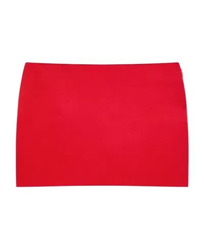 Givenchy Satin Mini Skirt In Red
