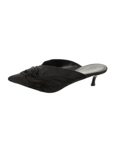 Pre-owned Givenchy Satin Mules In Black