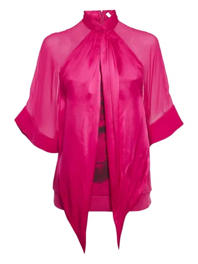 Pre-owned Givenchy Satin-overlay Top In Pink