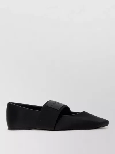 Givenchy Satin Pointed Toe Ballerina Loafers In Black