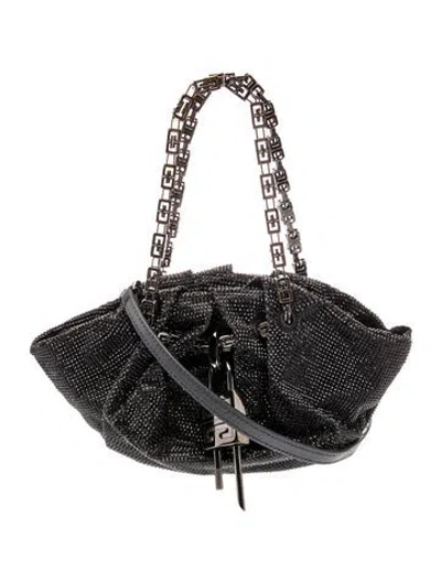 Pre-owned Givenchy Satin Top Handle Bag In Silver