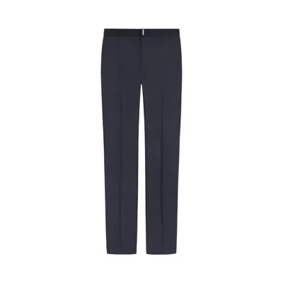 Pre-owned Givenchy Satin Trimmed Trousers 'night Blue' | Men's Size 46