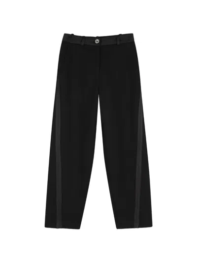 Givenchy Kids' Satin-trim Side-stripe Trousers In Black