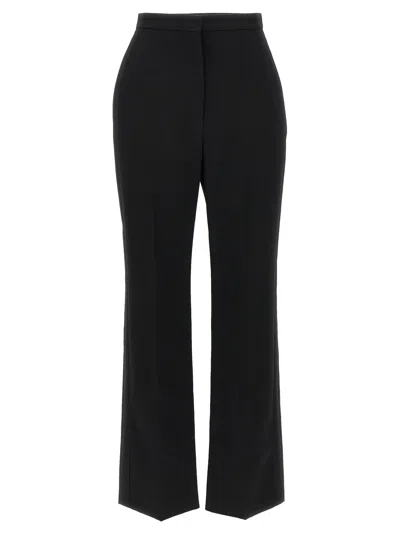 Givenchy Satin-trimmed Grain De Poudre Wool Trousers In Black