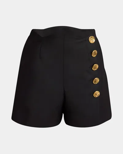 GIVENCHY SCALLOPED WAISTBAND WOOL MOHAIR SAILOR SHORTS