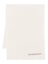Givenchy Embroidered Logo Design Scarf In Eggshell Embr Dark Grey