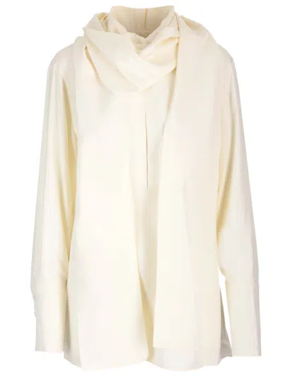 Givenchy Scarf Collar Shirt In Cream