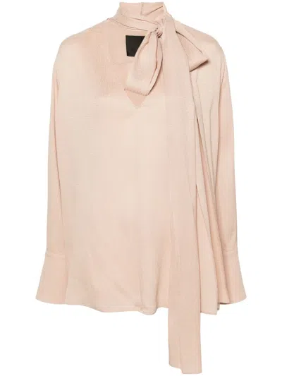 Givenchy Scarf-detail Silk Blouse In Cream