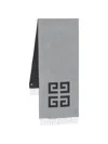 Givenchy Rectangular Scarf Soft Drape Fringed Edges In Gray