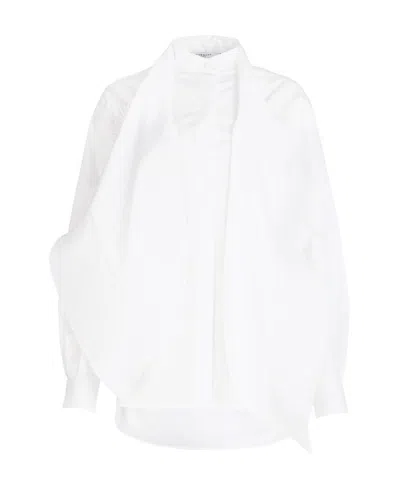 Givenchy Scarf-neck Poplin Blouse In White