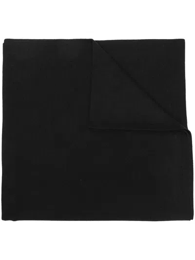 Givenchy Knitted Rectangle Scarf Finished Edge In Black