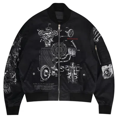 Pre-owned Givenchy Schematics Print 'the Return Of The Drifter' Bomber Jacket In Black