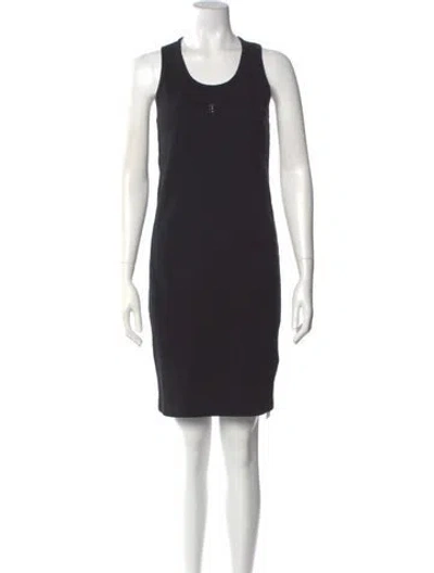 Pre-owned Givenchy Scoop Neck Knee-length Dress In Black
