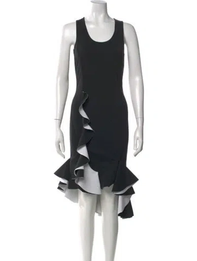 Pre-owned Givenchy Scoop Neck Knee-length Dress In Black