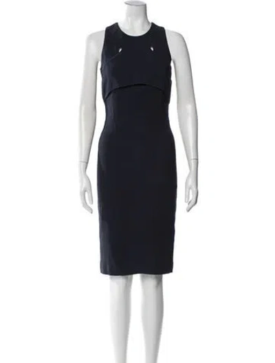 Pre-owned Givenchy Scoop Neck Knee-length Dress In Blue