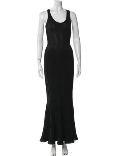 Pre-owned Givenchy Scoop Neck Long Dress In Black