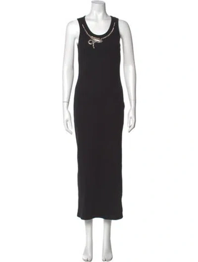 Pre-owned Givenchy Scoop Neck Long Dress W/ Tags In Black