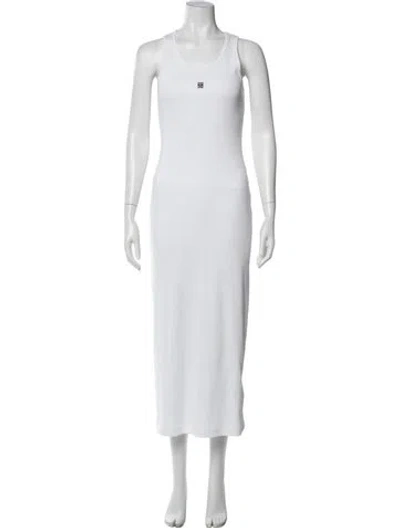 Pre-owned Givenchy Scoop Neck Long Dress In White