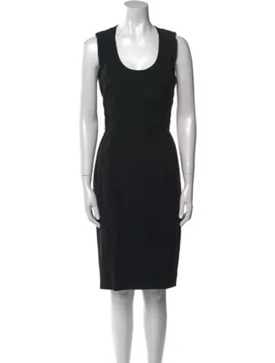 Pre-owned Givenchy Scoop Neck Midi Length Dress In Black