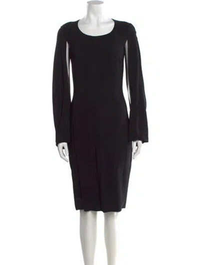 Pre-owned Givenchy Scoop Neck Midi Length Dress In Black