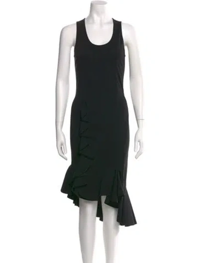 Pre-owned Givenchy Scoop Neck Midi Length Dress In Black