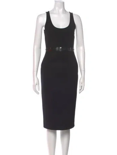 Pre-owned Givenchy Scoop Neck Midi Length Dress In Black