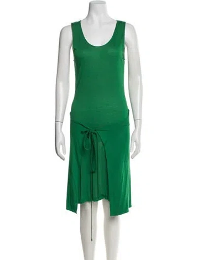 Pre-owned Givenchy Scoop Neck Midi Length Dress In Green