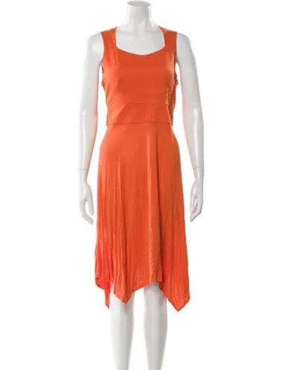 Pre-owned Givenchy Scoop Neck Midi Length Dress In Orange