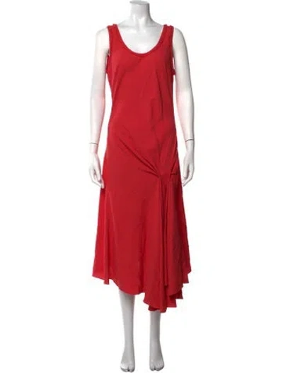 Pre-owned Givenchy Scoop Neck Midi Length Dress In Red