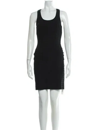 Pre-owned Givenchy Scoop Neck Mini Dress In Black