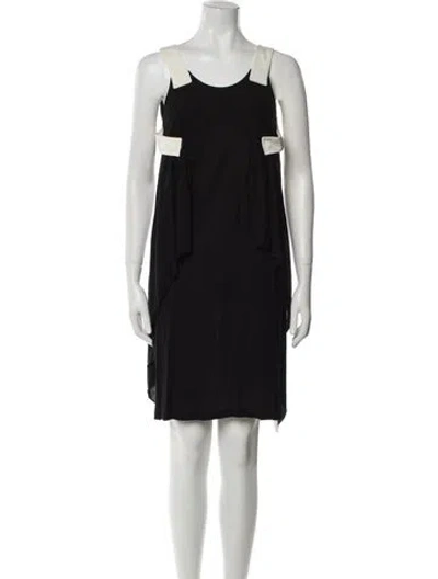 Pre-owned Givenchy Scoop Neck Mini Dress In Black