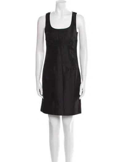 Pre-owned Givenchy Scoop Neck Mini Dress In Black