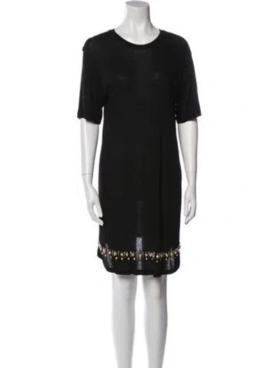 Pre-owned Givenchy Scoop Neck Mini Dress In Black