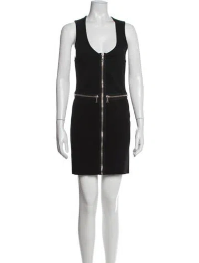 Pre-owned Givenchy Scoop Neck Mini Dress In Black