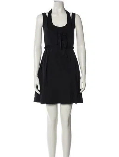 Pre-owned Givenchy Scoop Neck Mini Dress In Blue