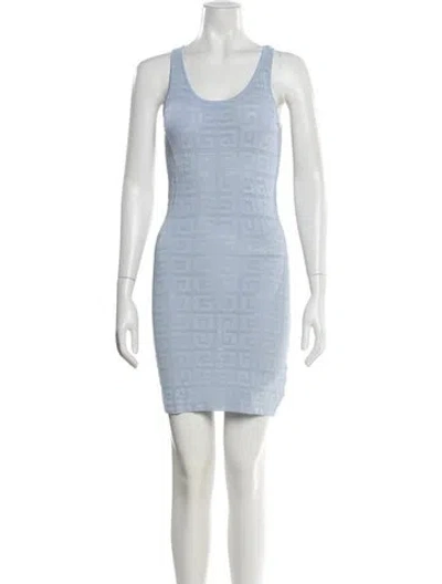 Pre-owned Givenchy Scoop Neck Mini Dress In Blue