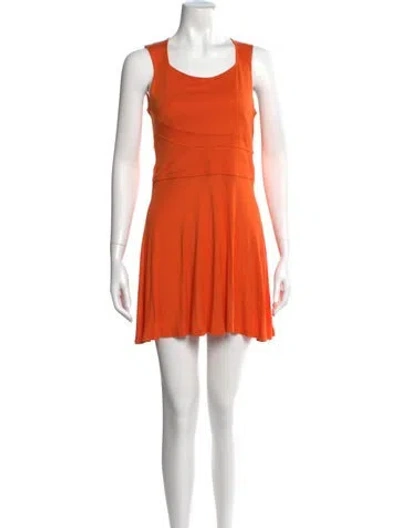 Pre-owned Givenchy Scoop Neck Mini Dress In Orange