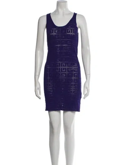 Pre-owned Givenchy Scoop Neck Mini Dress W/ Tags In Purple