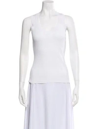 Pre-owned Givenchy Scoop Neck Sleeveless Top In White