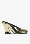 Givenchy Sculpted 95 Mirror Leather Mules In Gold