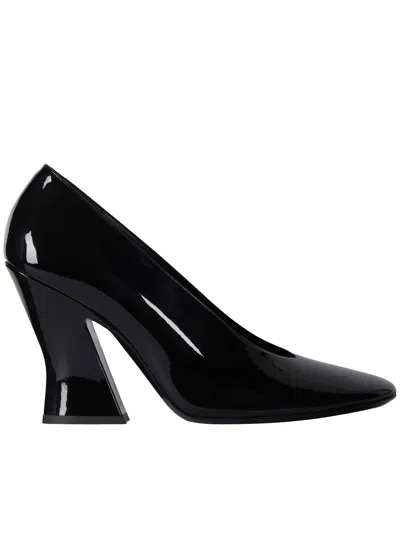 GIVENCHY GIVENCHY SCULPTED BLACK PAINTED LEATHER PUMPS
