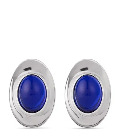 Givenchy Sculpted Gem Earrings In Blue