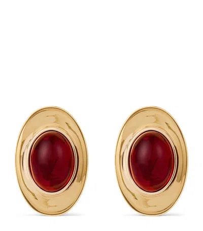 Givenchy Sculpted Gem Earrings In Gold