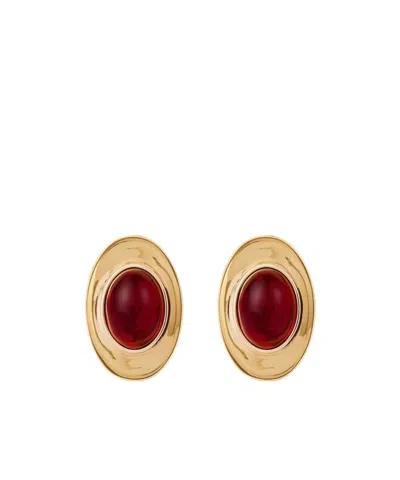 Givenchy Sculpted Gem Earrings In Metal And Resin In Yellow