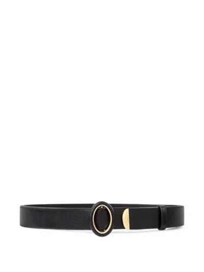Givenchy Sculpted Gem Leather Belt In Black