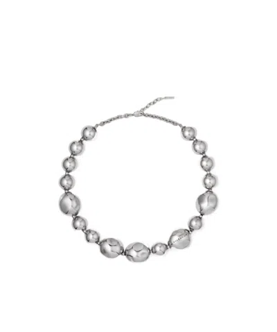 Givenchy Sculpted Gem Necklace In Metal In Gray